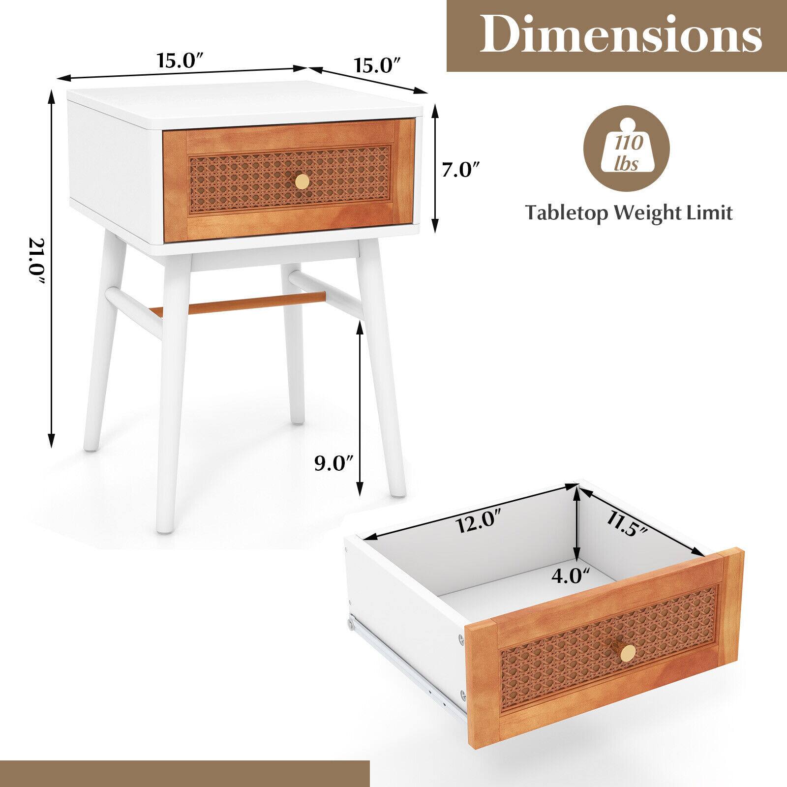 Dimensions: 15.0" x 15.0" x 21.0" x 7.0" x 9.0" x 12.0" x 11.5" x 4.0"  
Tabletop Weight Limit: 110 lbs