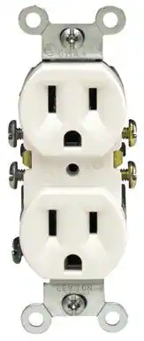 Leviton - C22-05320-00W Residential Grade Straight Blade Duplex Receptacle - White