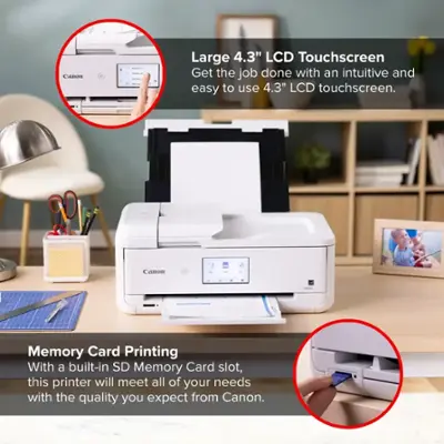 Canon - PIXMA TS9521Ca Wireless All-In-One Inkjet Printer - White
