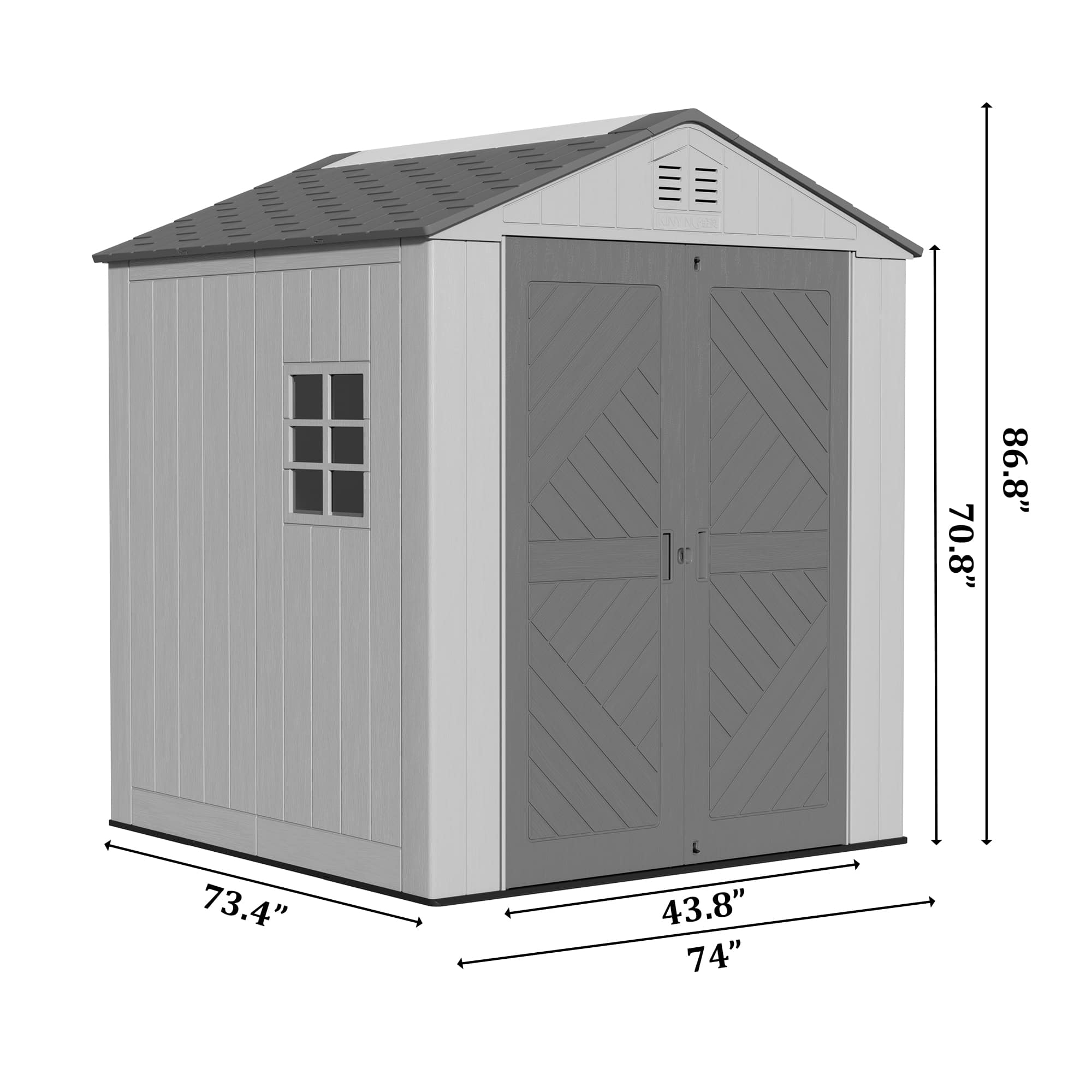 Decksplore - Outdoor Storage Cabinet Waterproof Resin Vertical Outdoor Storage Shed for Patio Garden Tools