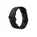 The image shows a black fitness tracker with a rectangular screen and several sensors on the side.