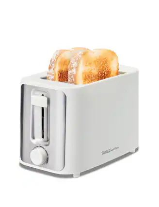 Front. Betty Crocker - 2-Slice Toaster, 900W with Adjustable Shade Control Dial, High Lift Feature, Cool Touch Housing & Crumb Tray, BC-5632W - White.