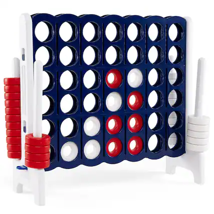 Front. Costway - Costway Jumbo 4-to-Score 4 in A Row Giant Game Set Indoor Outdoor Adults Kids Family Fun - Blue,White.