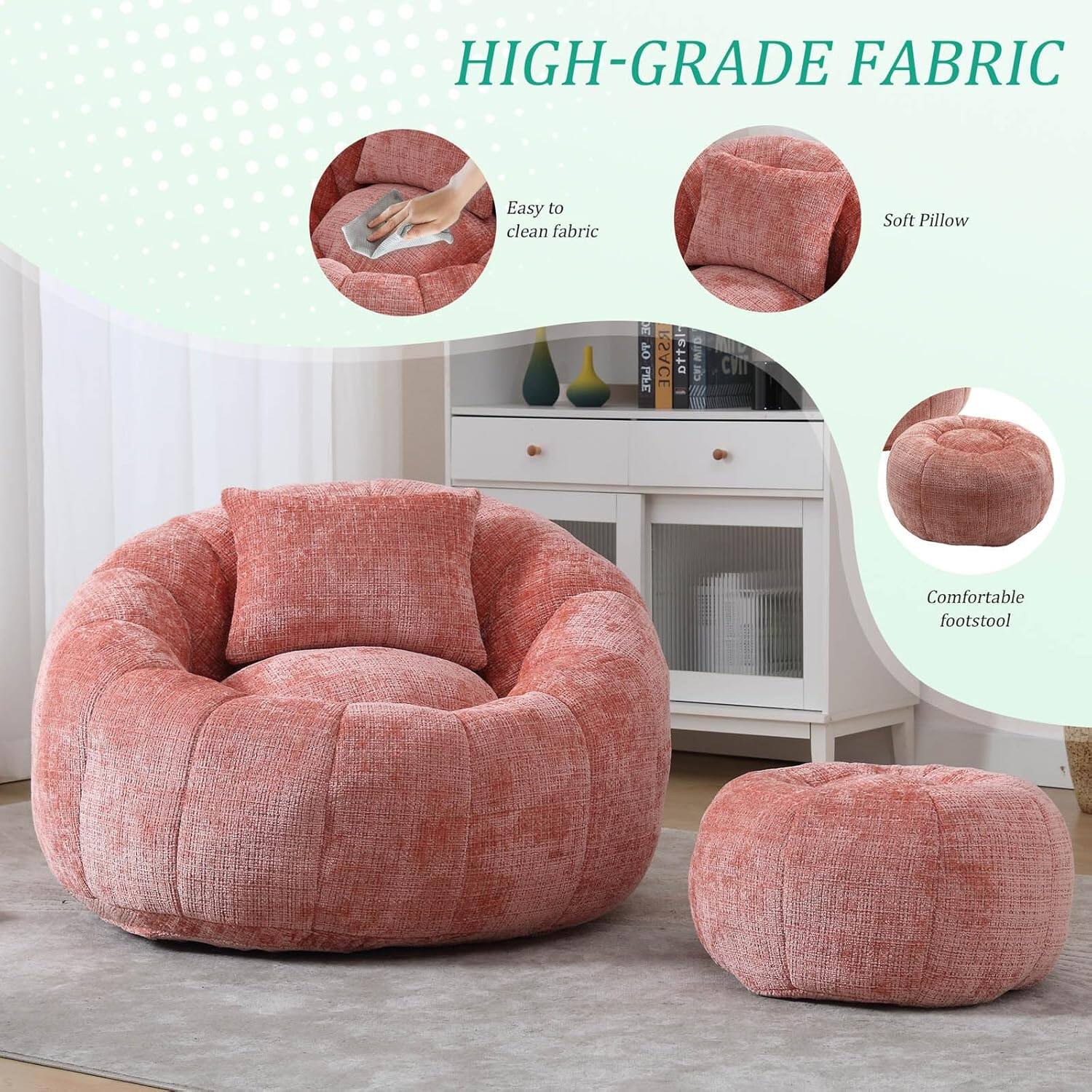 HIGH-GRADE FABRIC

- Easy to clean fabric
- Soft Pillow
- Comfortable footstool