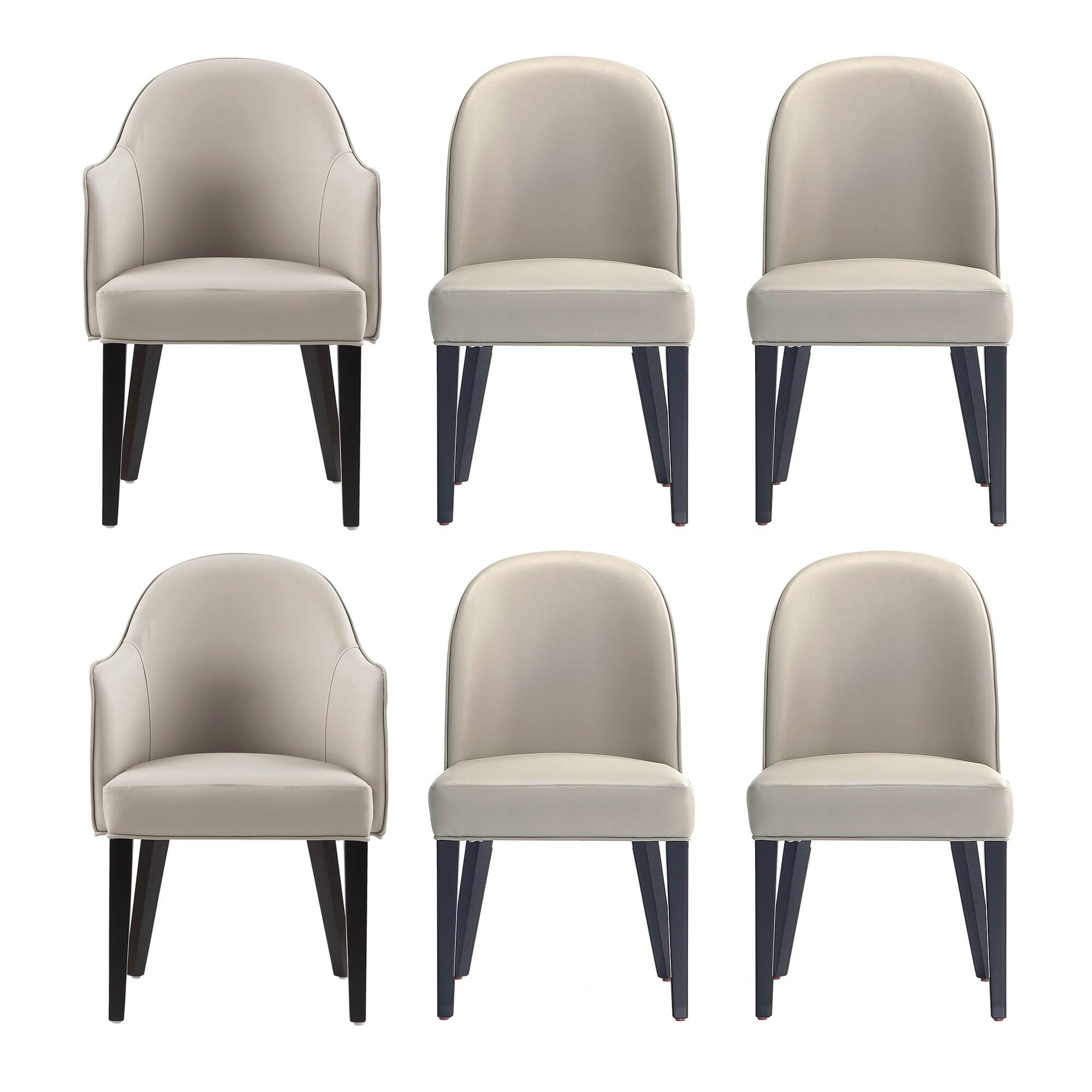 Manhattan Comfort Hillman Modern 6 Piece Dining Chair Set Light Gray ...