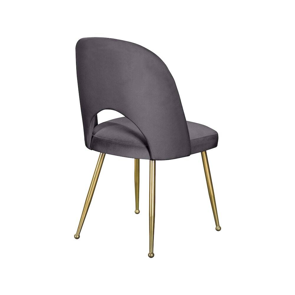 Alt View 3. Meridian Furniture - Logan Grey Velvet Dining Chair, Set of 2 - Grey.