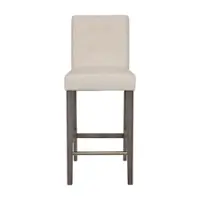 CorLiving - Leila Fabric Square Tufted Bar Height Barstool - Beige - Front_Zoom