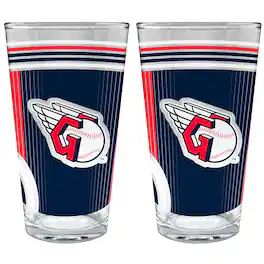 Great American Products - Cleveland Guardians Two-Piece 16oz. Pint Glass Set - Multicolor