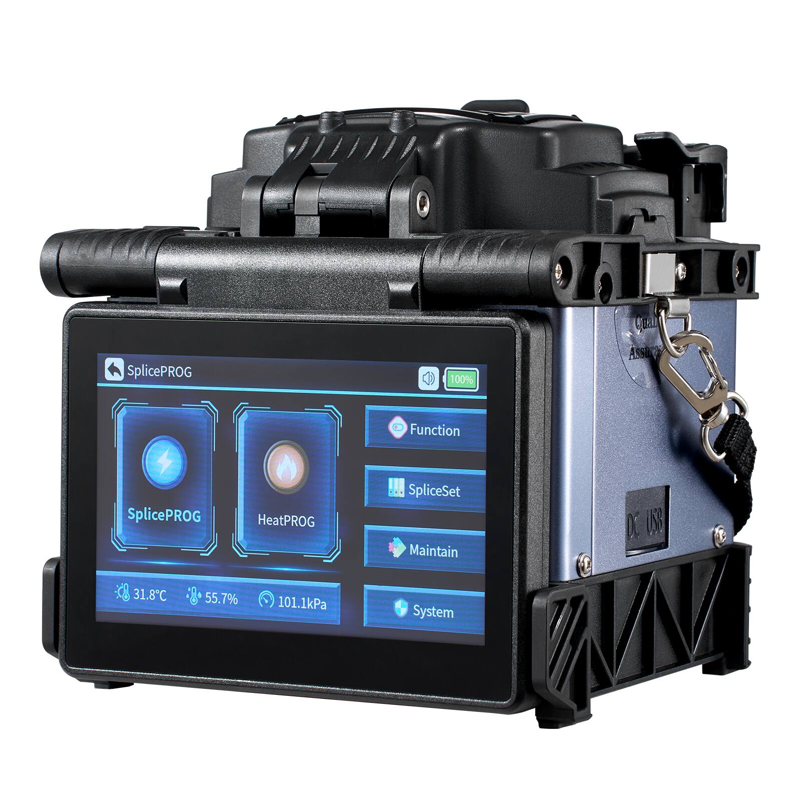 SplicePROG 100% Qa ASS Function SplicePROG HeatPROG SpliceSet Maintain D. (59 31.8°C 55.7% 101.1kPa System