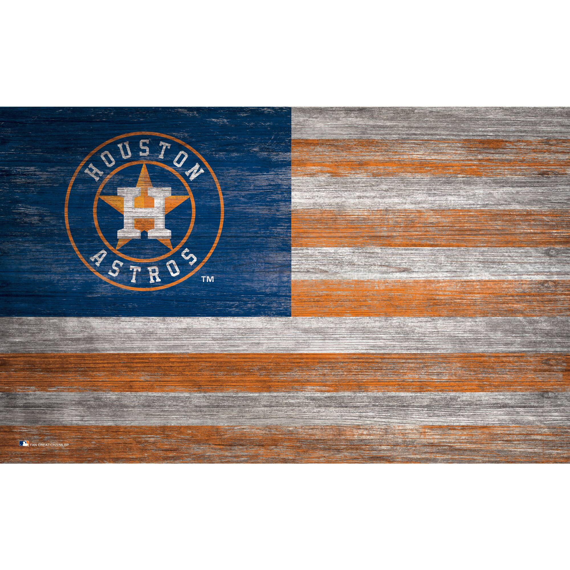 Houston Astros 11'' x 19'' Distressed Flag Sign