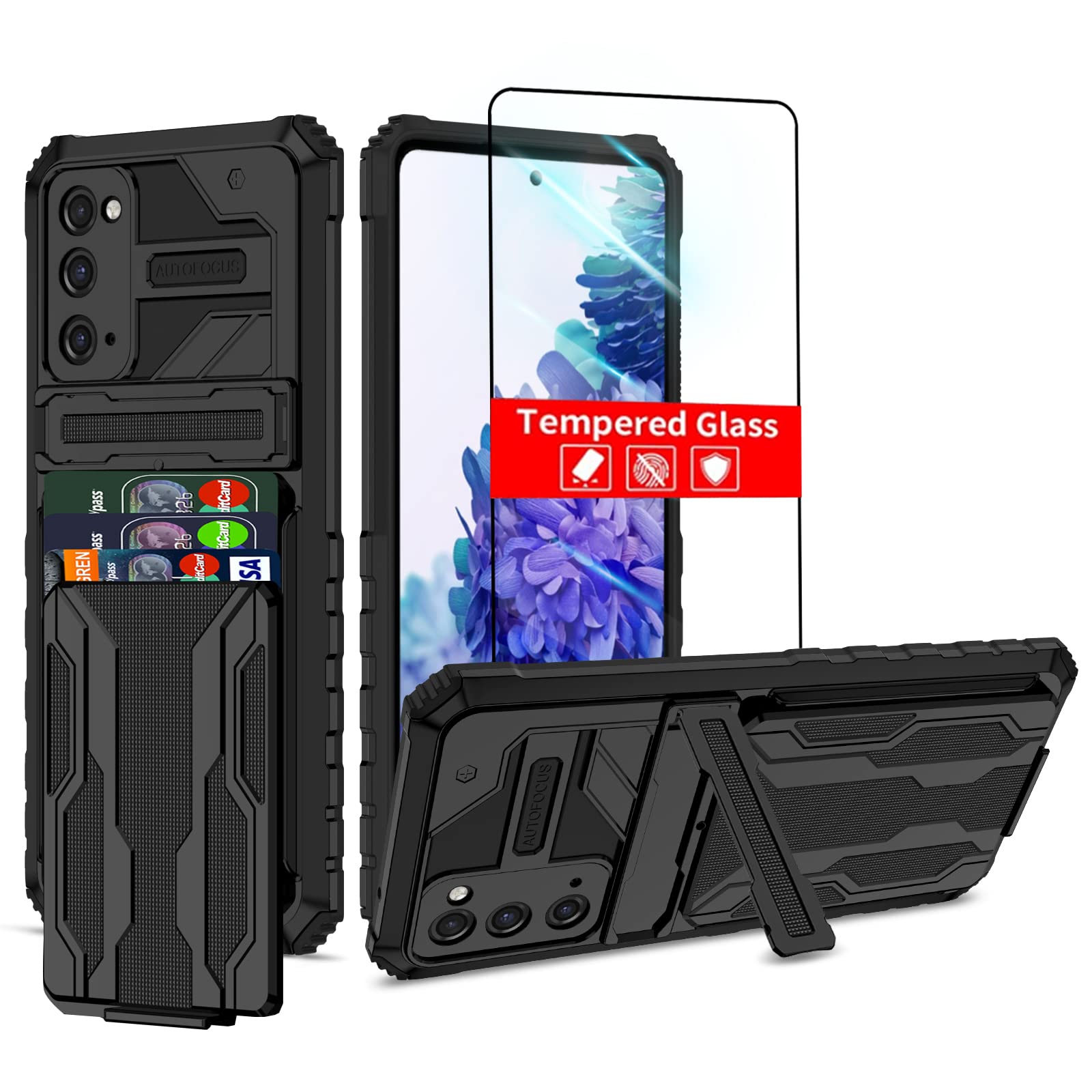 Jadie Link - Case Card Holder Detachable Wallet Cover Built-in Kickstand Screen Protectors Full Body Shockproof Phone 6.1 Inch CARD - Samsung Series-for Samsung S24 Ultra