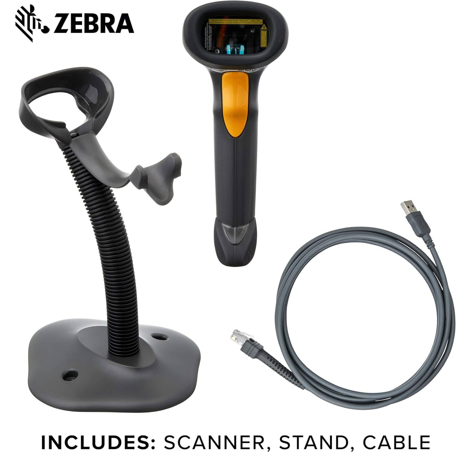 ZEBRA INCLUDES: SCANNER, STAND, CABLE