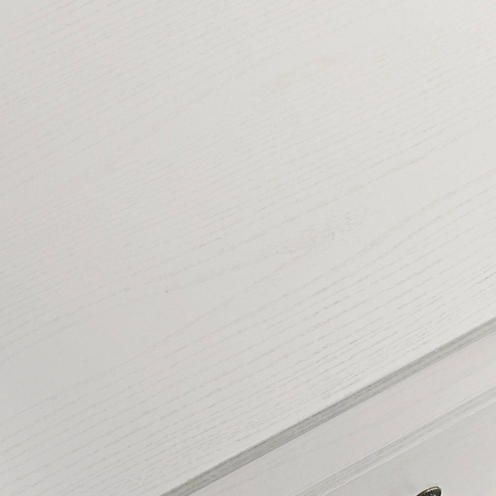 Alt View 6. Vaczon - Rustic White Nightstand Bedside Table with Open Shelf and 2 Drawers - White.