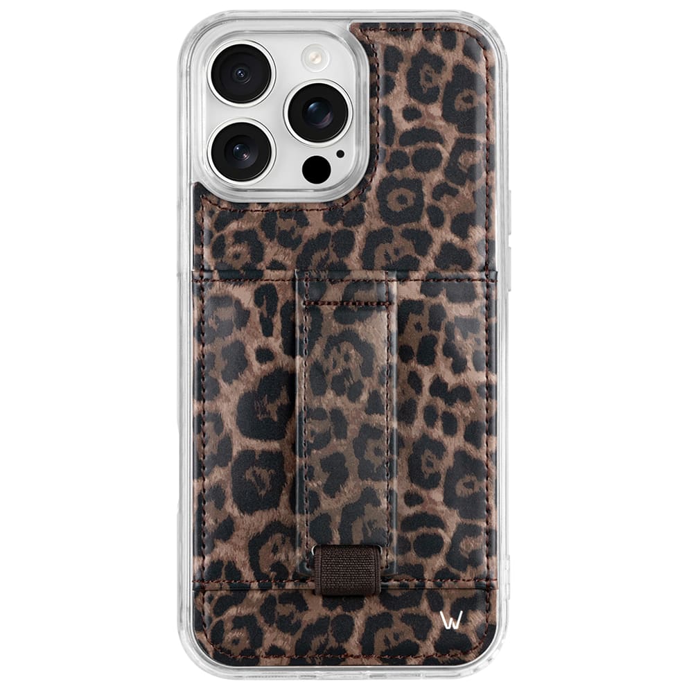 Walli Cases - iPhone 17 Phone Case with Wallet and Finger Strap - Leopard