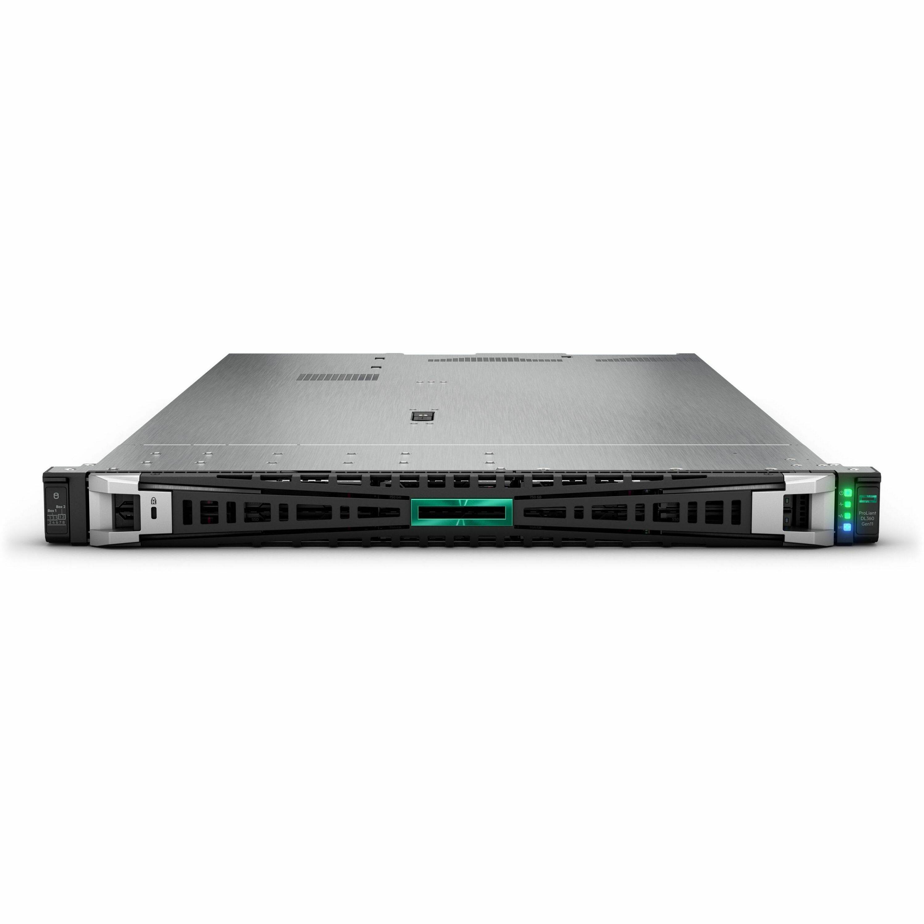 Alt View 2. HP - HPE ProLiant DL320 G11 1U Rack Server - 1 x Intel Xeon Bronze 3508U 2.10 GHz - 16 GB RAM - 960 GB SSD - (2 x 480GB) SSD - Black.