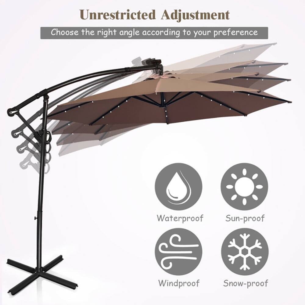 Unrestricted Adjustment  
Choose the right angle according to your preference  

Waterproof  
Sun-proof  
Windproof  
Snow-proof