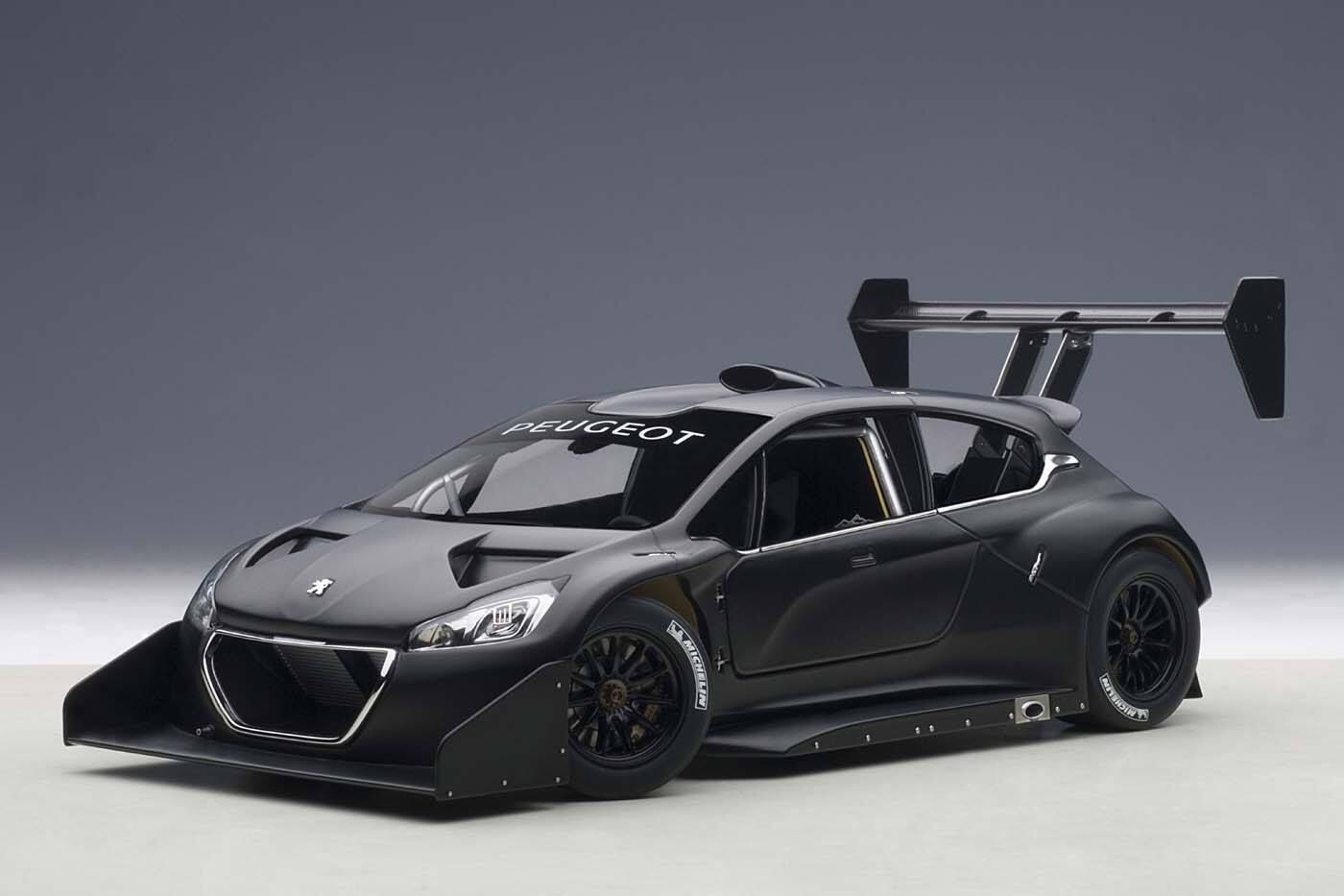 2013 Peugeot 208 T16 Pikes Peak Race Car Plain Black Version 1/18 Model Car by Autoart