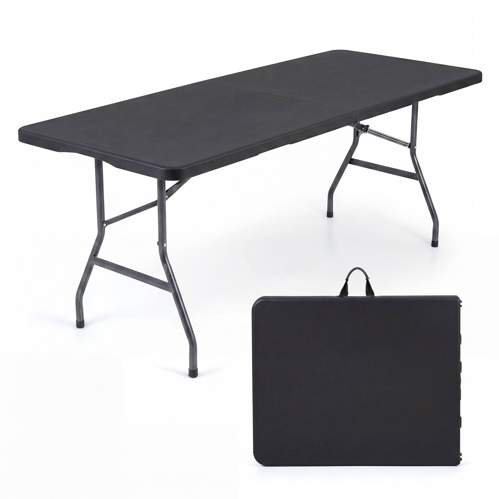 Alt View 9. Costway - Costway Indoor Portable Utility Table with Metal Legs Tabletop - Black.