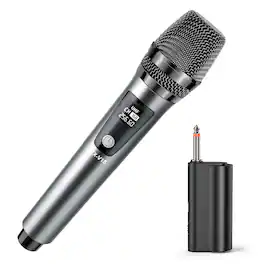 PO3TICJUNKI3 - Wireless Microphone Professional Uhf Metal Handheld Dynamic Mic System With Rechargeable Receiver Plug For - Default