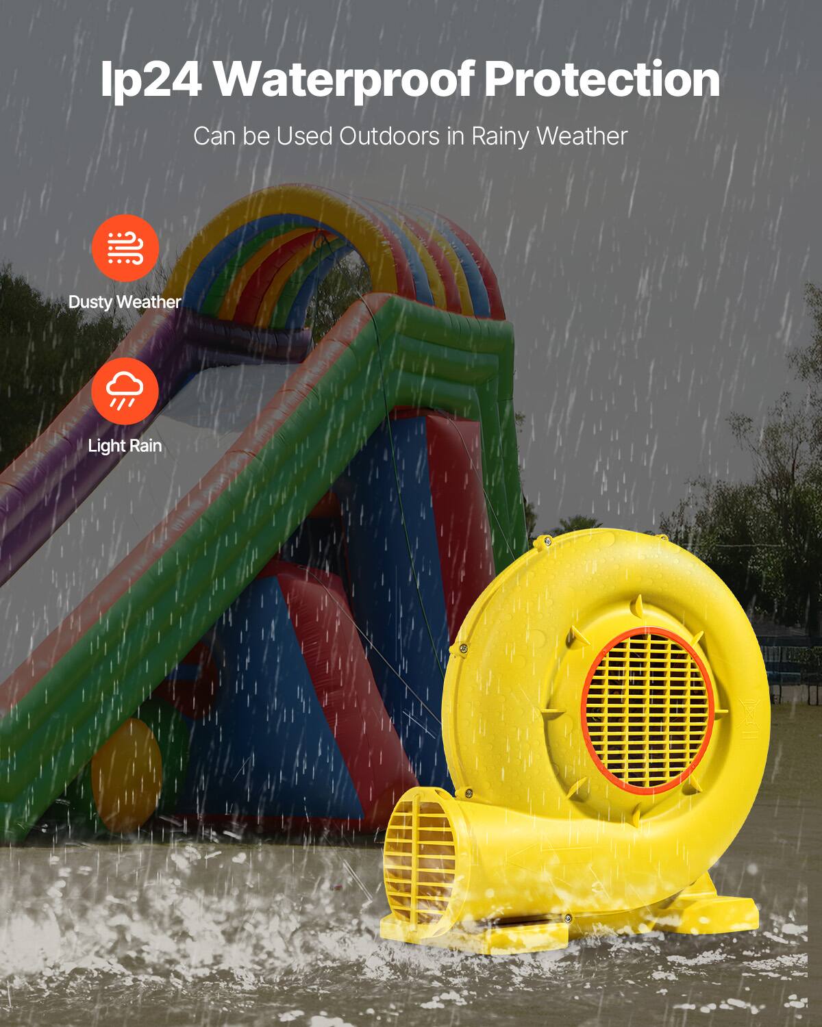 Ip24 Waterproof Protection  
Can be Used Outdoors in Rainy Weather  
Dusty Weather  
Light Rain