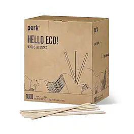 Perk - ECO Wooden Stirrers, 7", 1000/Pack - Brown