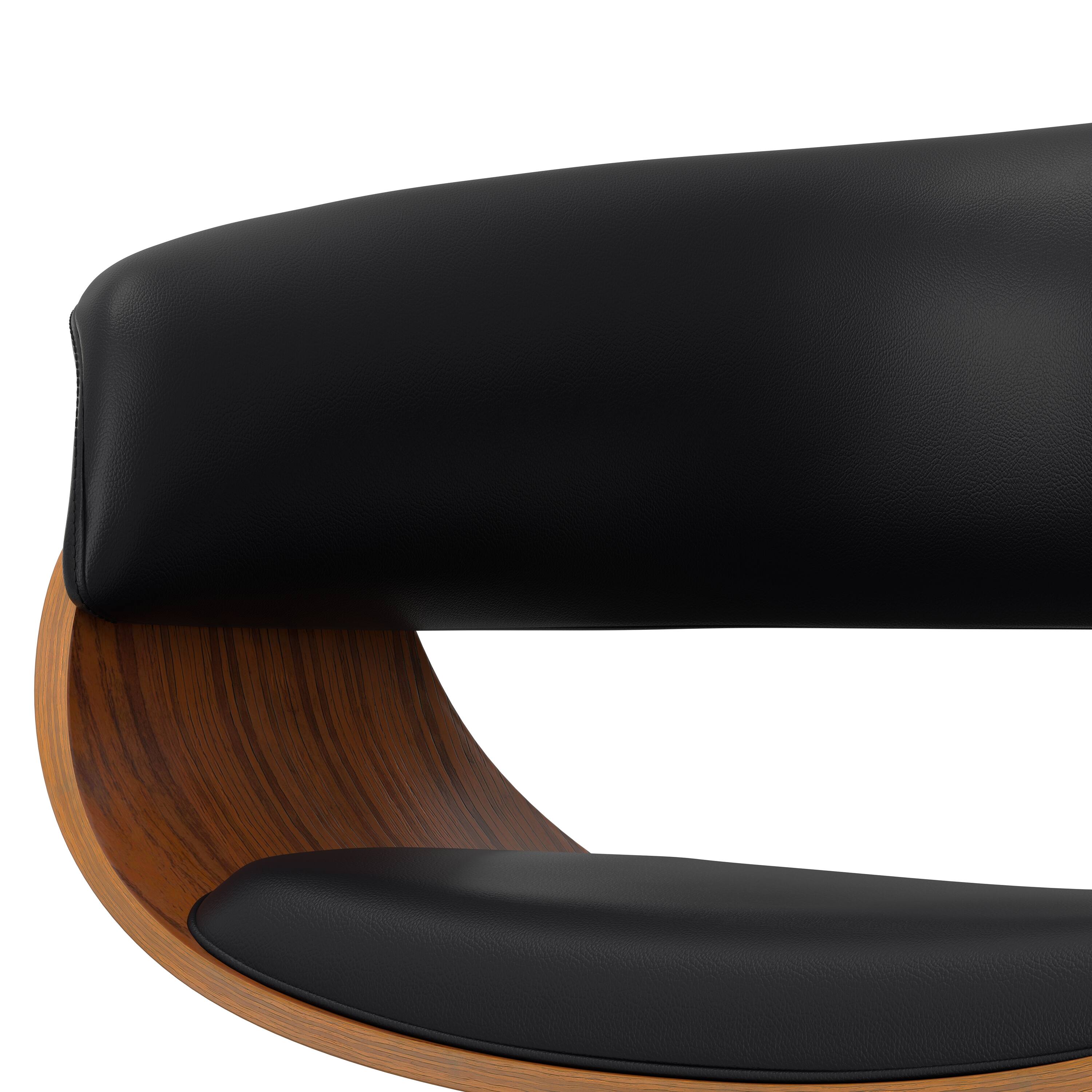 Alt View 8. Simpli Home - Sheldon Mid Century Modern 34 inch Adjustable Swivel Bar Stool in Black Vegan Faux Leather - Black.