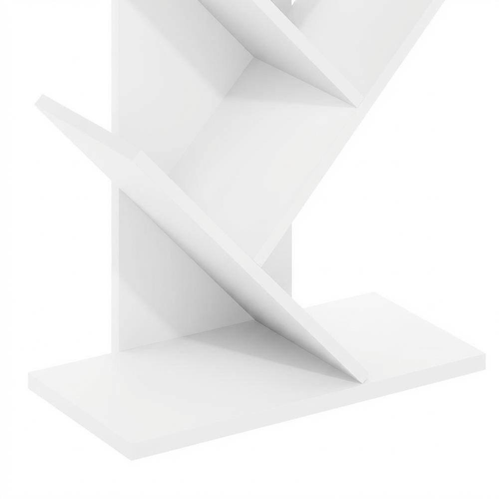 Alt View 2. FurniFact - Engineered Wood White Bookcase with Compact Design for Home Storage - White.