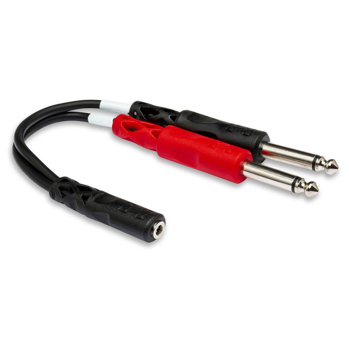 Front. Hosa Technology - Hosa Technology 6" Stereo 3.5mm Female to Two 1/4" Male Y-Cable.