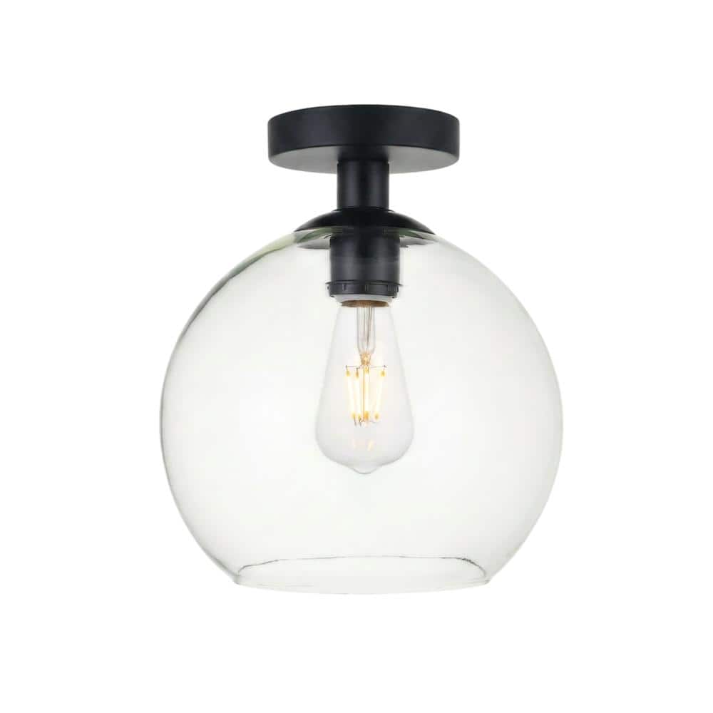 Living District - Baxter 1 Light Black Flush Mount With Clear Glass - Black And Clear price history on PriceWatchPro