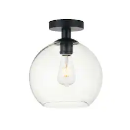 Living District - Baxter 1 Light Black Flush Mount With Clear Glass - Black And Clear