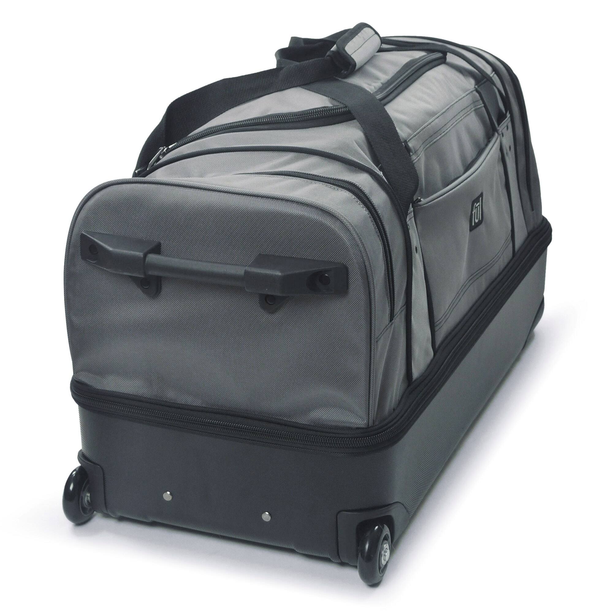 Alt View 2. Ful - Workhorse 30in Rolling Duffel Bag, Retractable Pull Handle, Split Level Storage - BLACK.