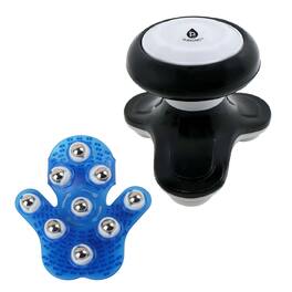 Pursonic - Relaxation & Recovery Bundle: Palm-Shaped Massage Glove + Handheld Electric Sport Massager - Multicolor