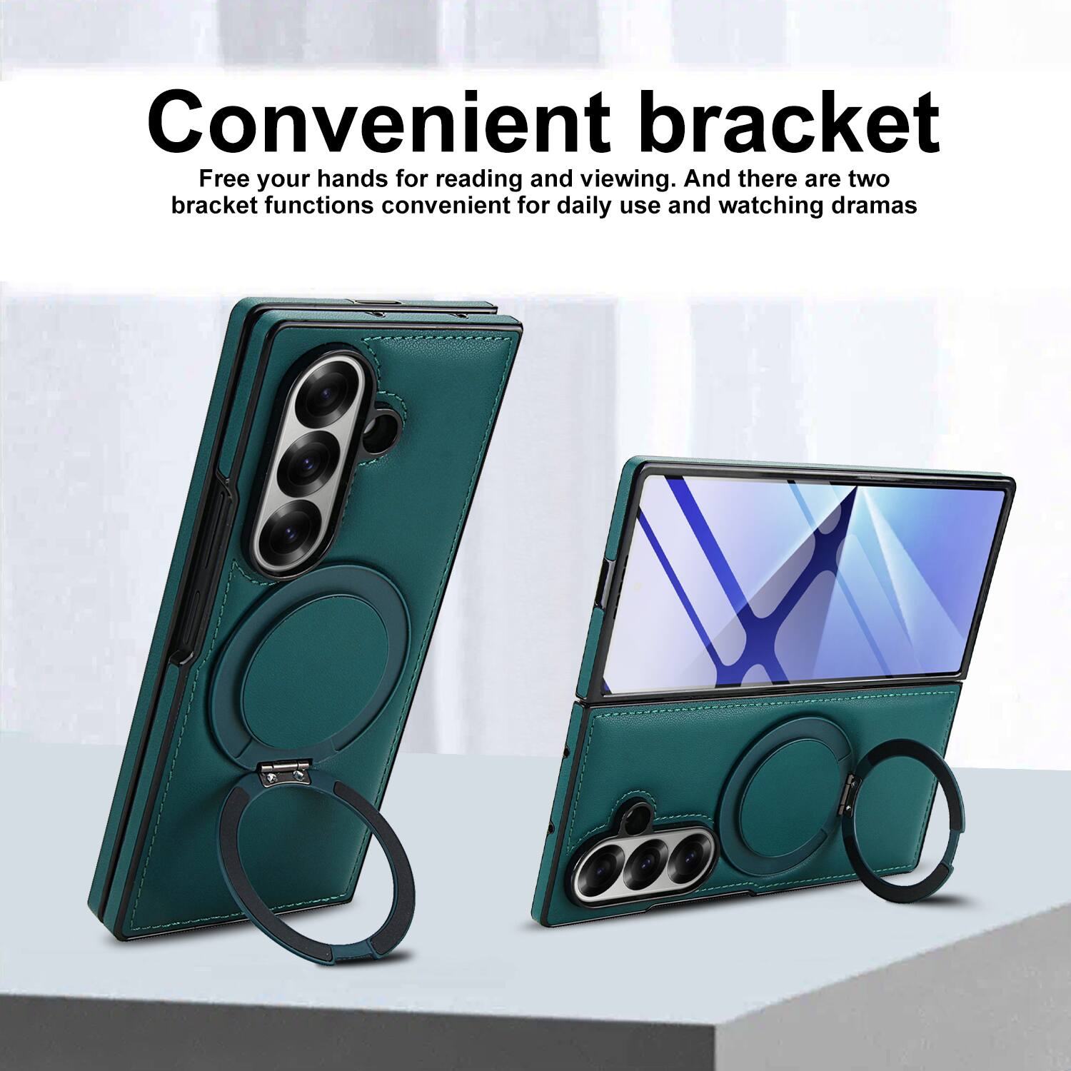 Convenient bracket  
Free your hands for reading and viewing. And there are two bracket functions convenient for daily use and watching dramas