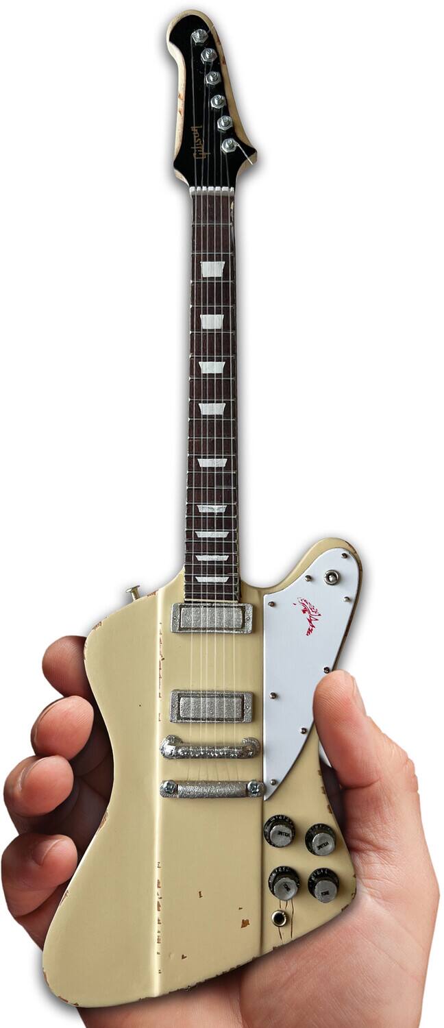 Alt View 2. Axe Heaven - Axe Heaven -Johnny Winter - Johnny Winter 1964 Polaris White Gibson Firebird V Mini Guitar Replica - Collectibles - Multicolor.