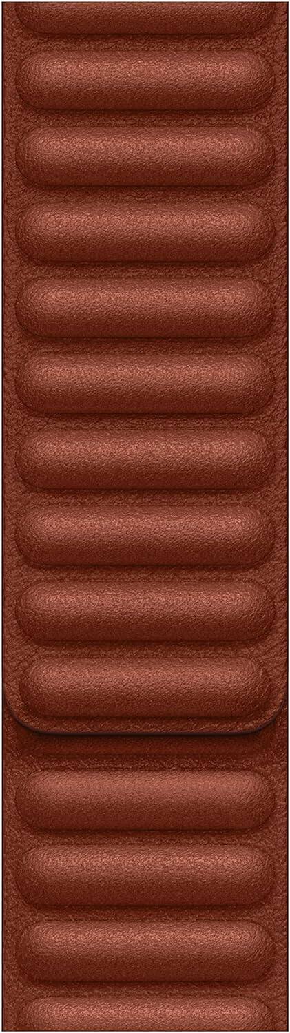 Alt View 2. Apple - Apple Watch Band - Leather Link (45mm) - Umber - M/L - Umber.
