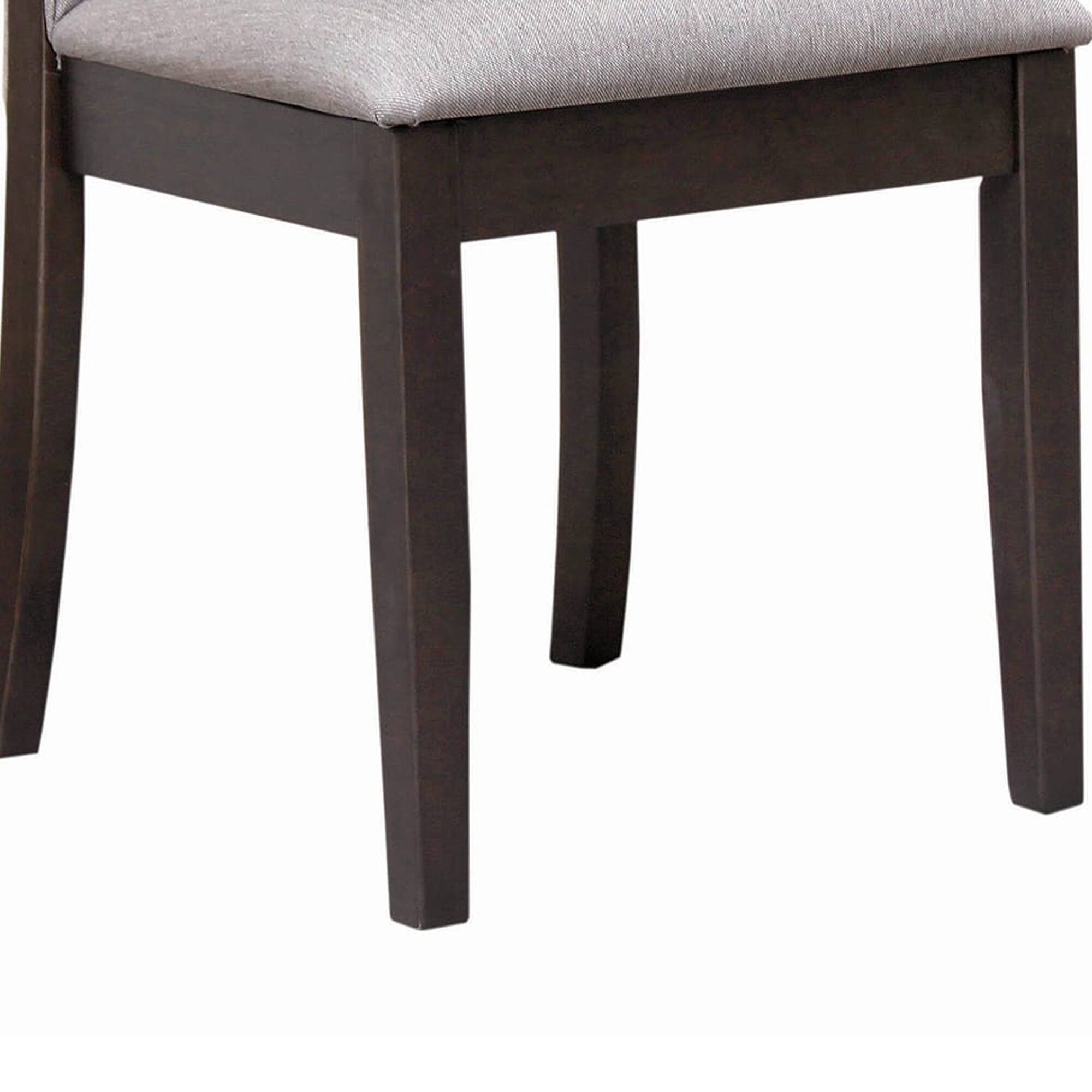 Alt View 3. Manhattan Lane - Fabric Upholstered Wooden Dining Chair, Set of 2 - Gray and Brown.