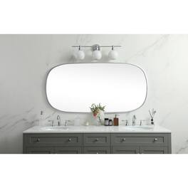 Elegant Decor - Metal Frame Oval Mirror 30x60 Inch - Silver