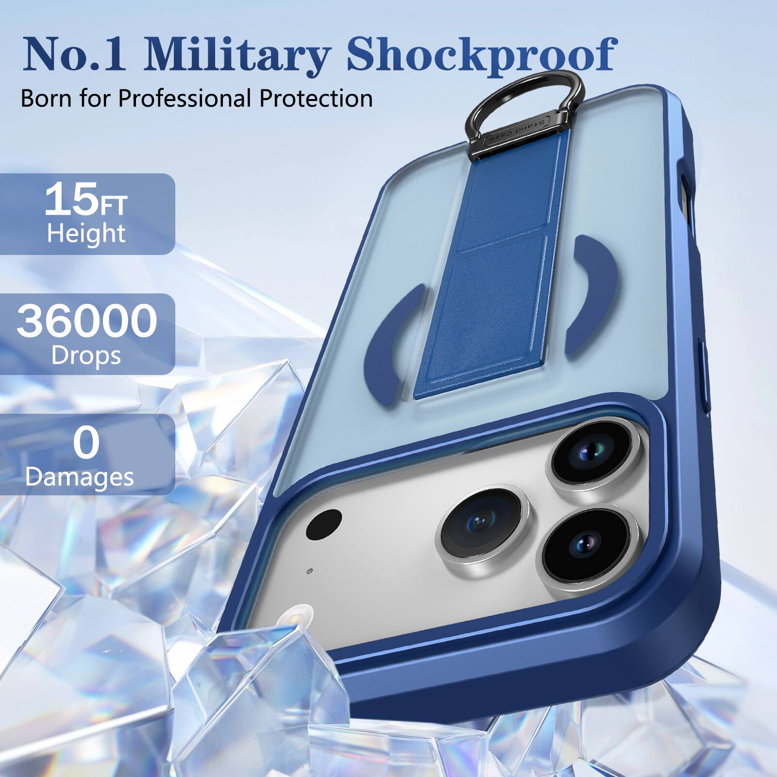 No.1 Military Shockproof  
Born for Professional Protection  

15FT Height  
36000 Drops  
0 Damages