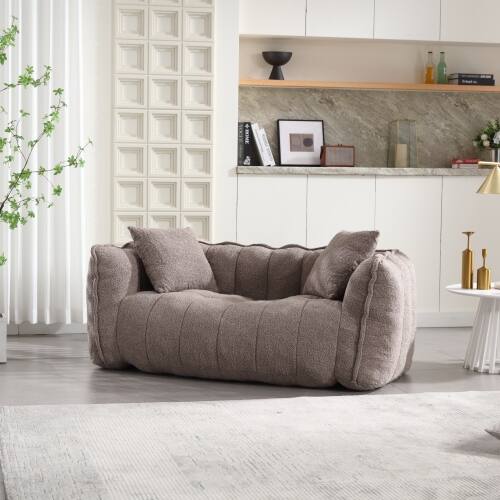 Alt View 2. GOODSILO - Premium Two-Person Square Recliner Sofa with High Resilience Foam Core for Ultimate Comfort and Relaxation - Brown.