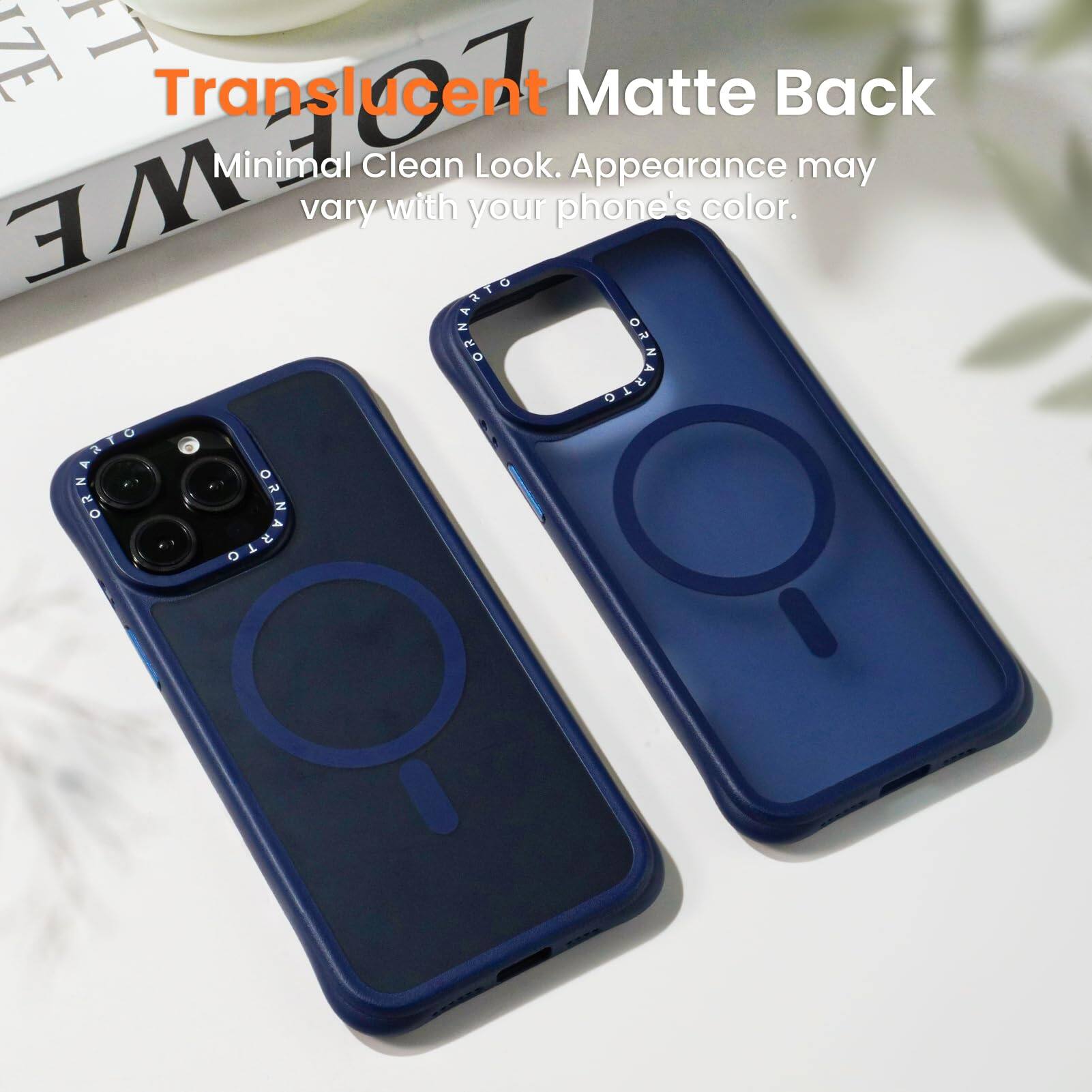 Translucent Matte Back  
Minimal Clean Look. Appearance may vary with your phone's color.