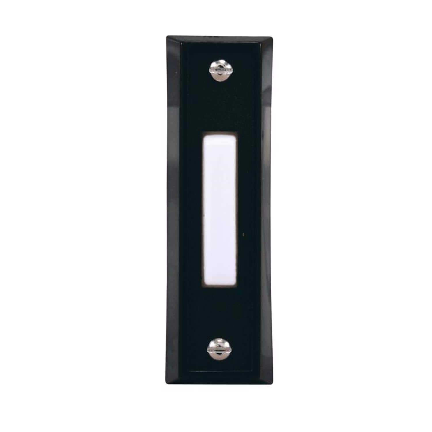 HEATH ZENITH - Black Plastic Wired Pushbutton Doorbell