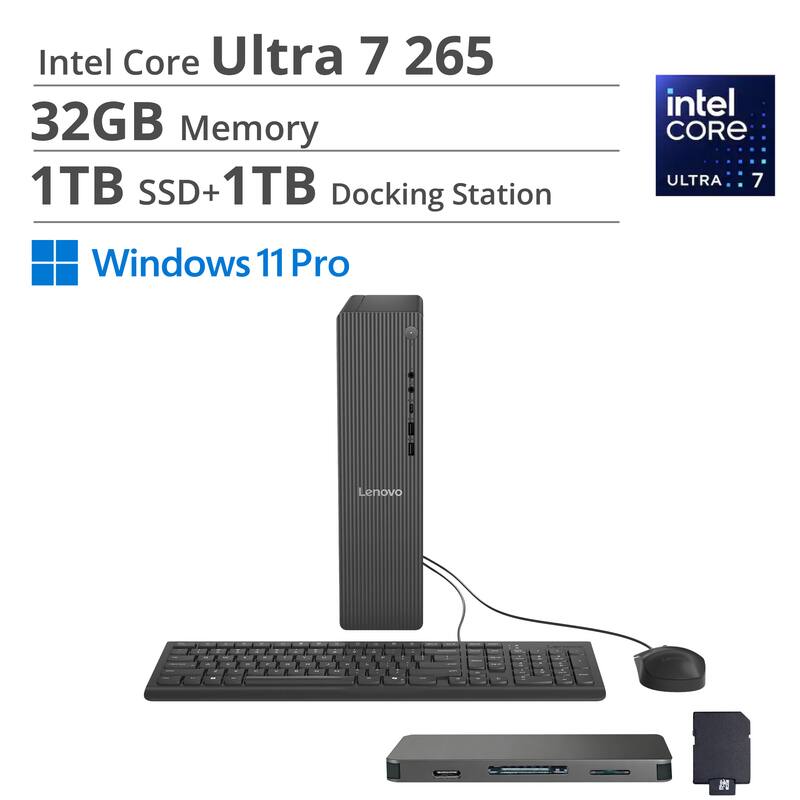 Intel Core Ultra 7 265  
32GB Memory  
1TB SSD + 1TB Docking Station  
Windows 11 Pro  
Lenovo