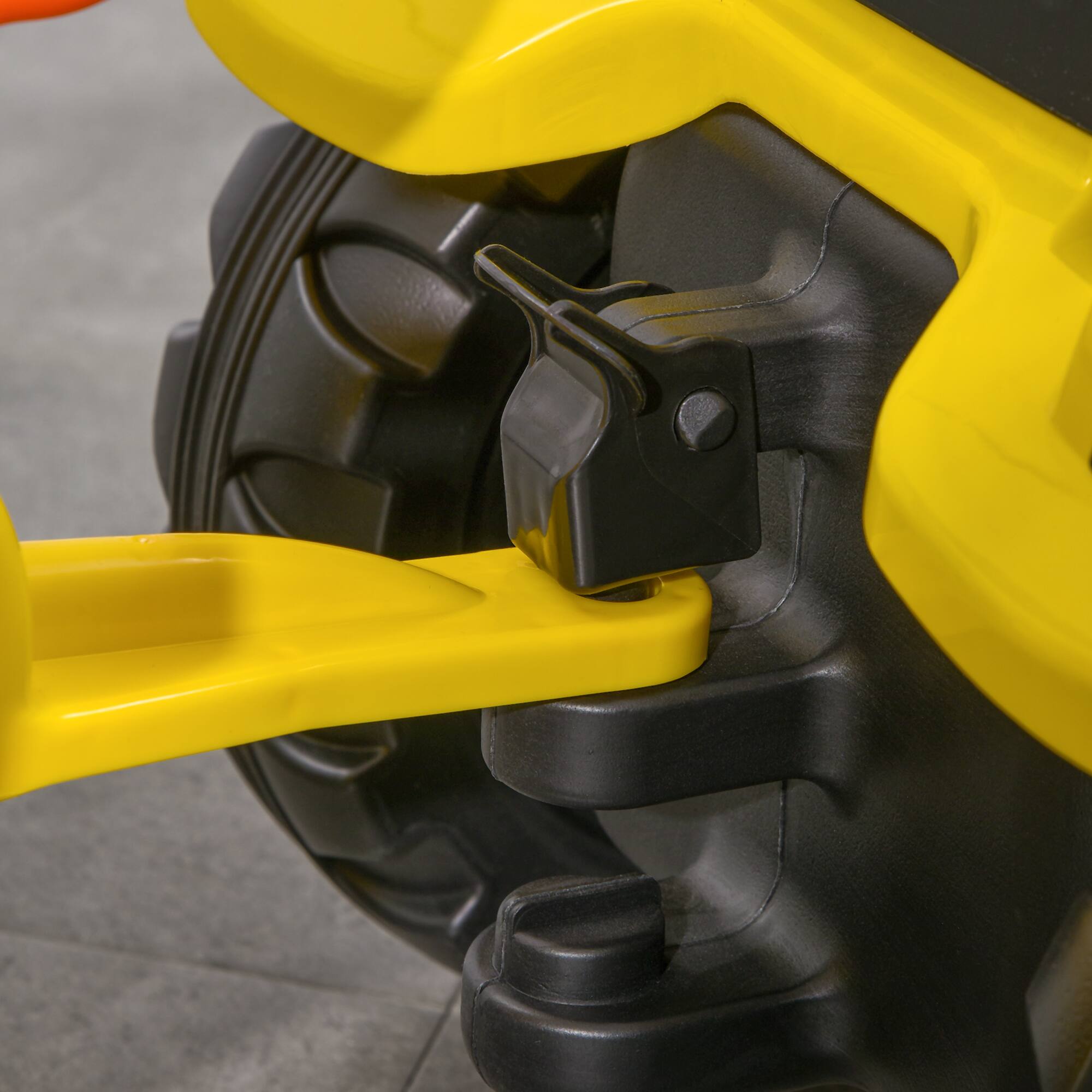 Alt View 5. Aosom - Kids Ride on Farm Tractor, Manual Pedal Car, Back Storage Trailer, Shovel & Rake, Horn, Age 3.