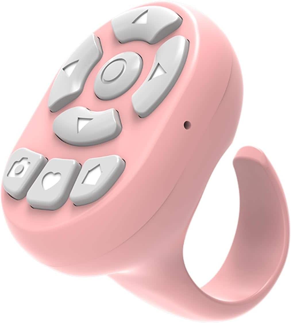 ACJPR - TikTok Scrolling Ring Bluetooth Remote, Wireless, Pink, for iPhone & Android