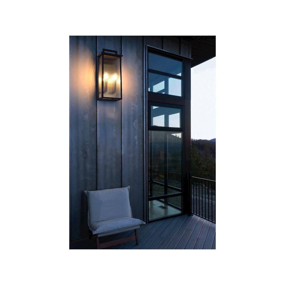 Alt View 4. Elegant Lighting - Kannon 8.5 inch Outdoor Wall Sconce in Black - Black.