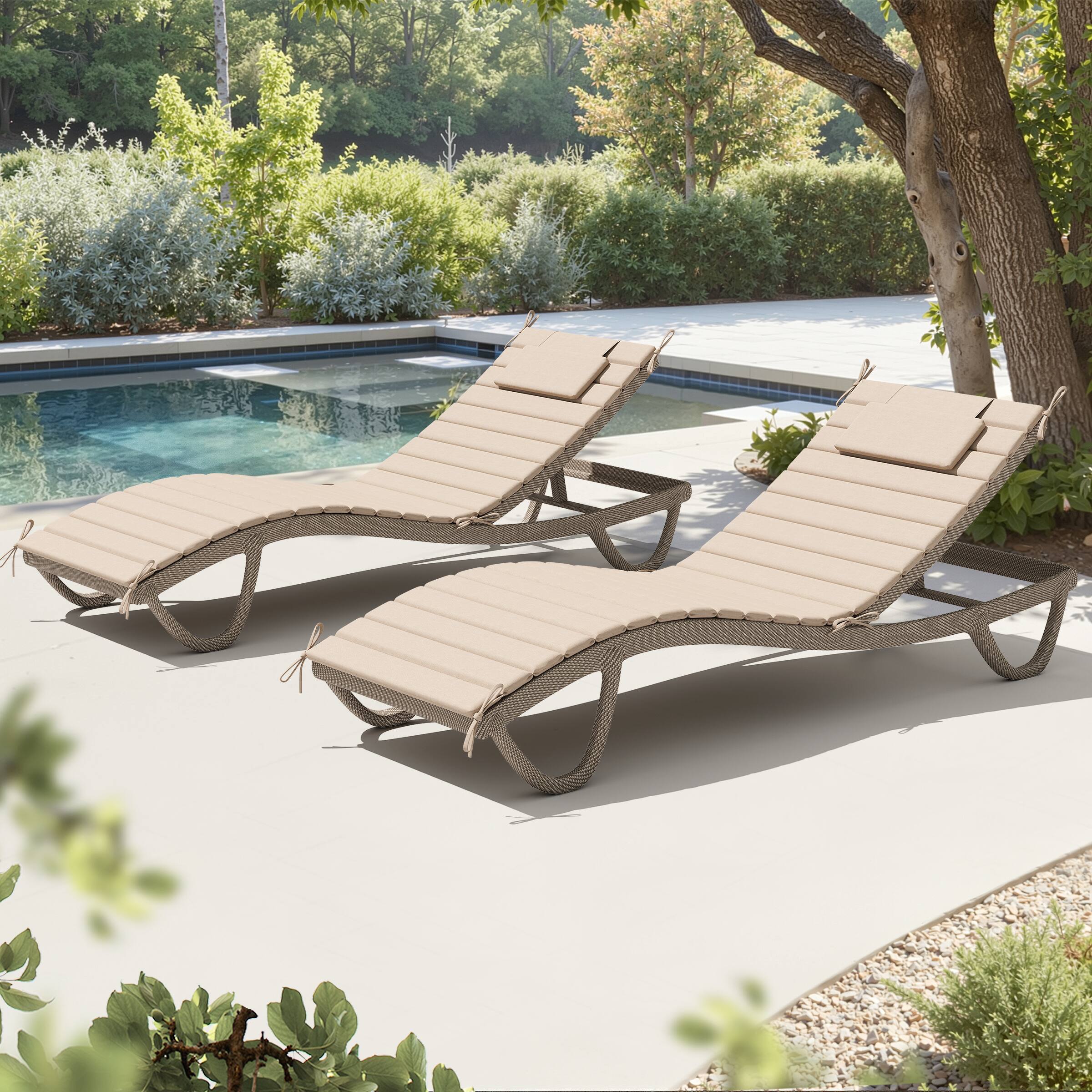 Alt View 8. Crestlive Products - Crestlive Products Outdoor Patio Lounge Chair Cushion - Beige.