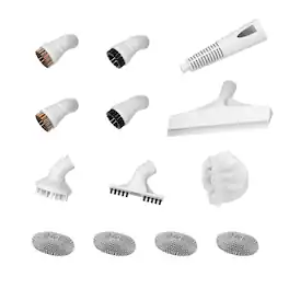 Newbealer - 13-Pack Replacement Parts for Steam Cleaner NB282C,Multi-Surface Cleaning Attachments - White