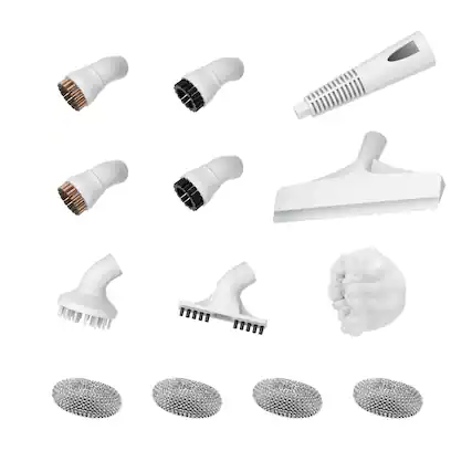 Front. Newbealer - 13-Pack Replacement Parts for Steam Cleaner NB282C,Multi-Surface Cleaning Attachments - White.