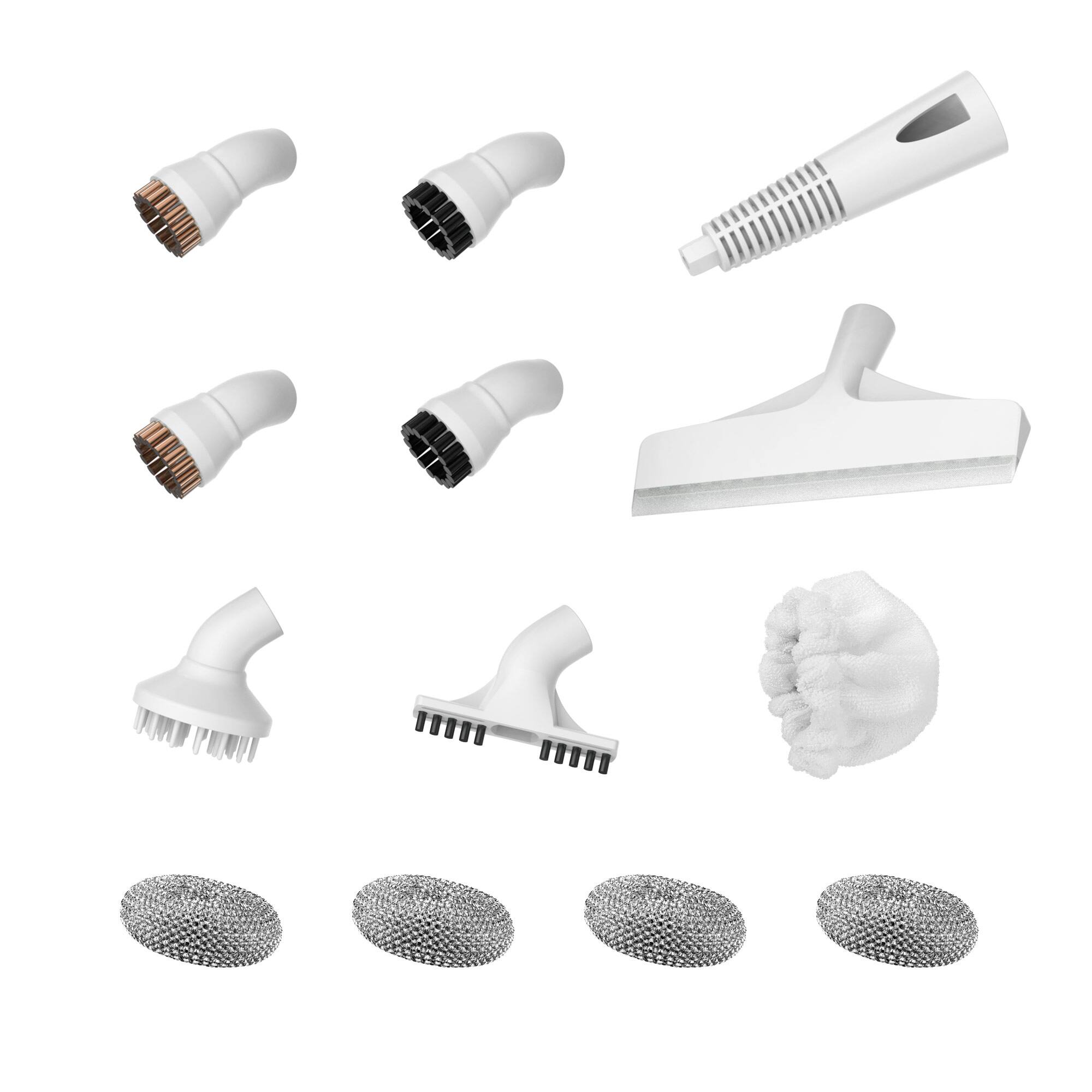 Front. Newbealer - 13-Pack Replacement Parts for Steam Cleaner NB282C,Multi-Surface Cleaning Attachments - White.