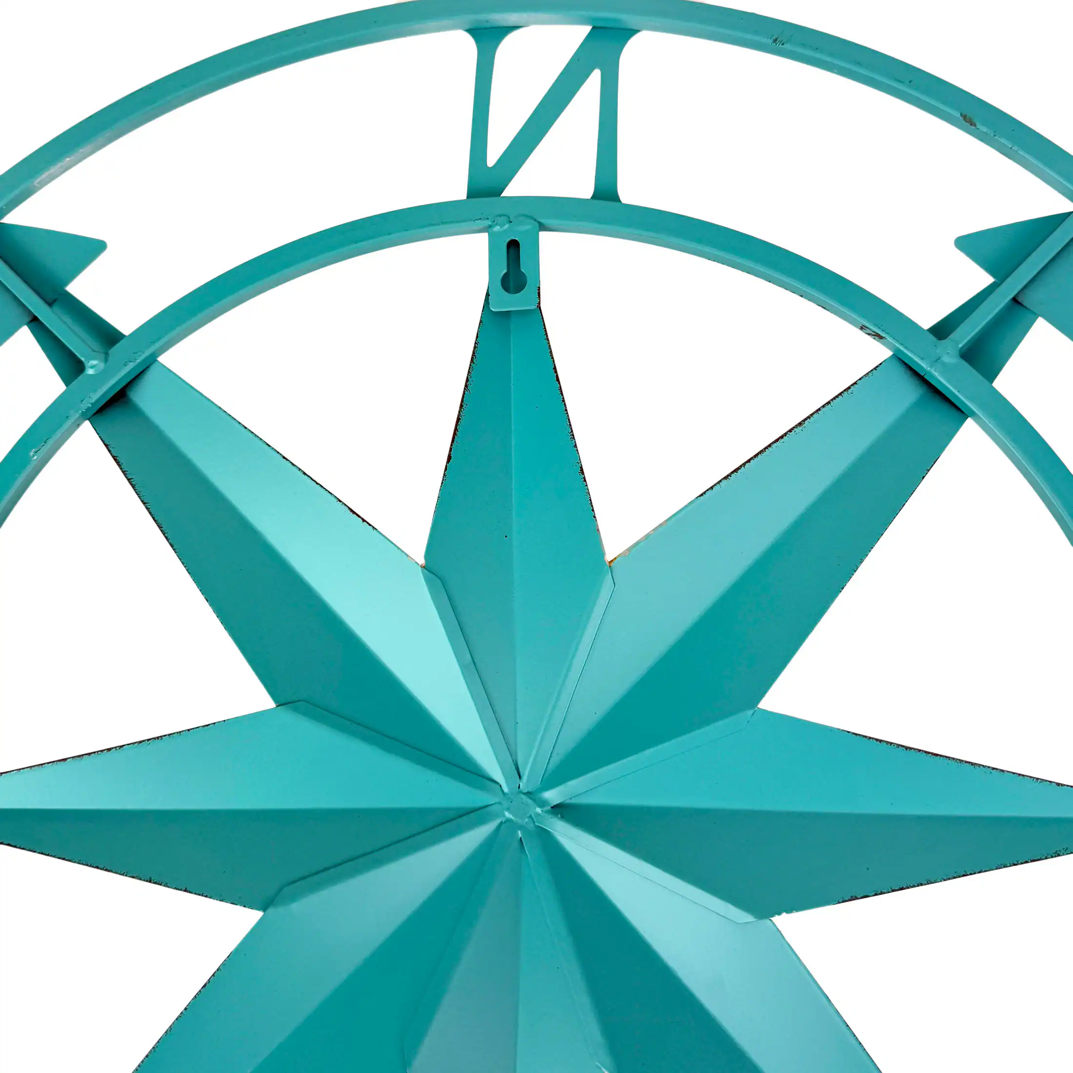 Alt View 9. Zeckos - Aqua Metal Compass Rose Wall Decor 20.25 inch Coastal Nautical Beach Art - Aqua.